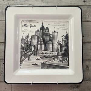 Brunelli Cities Series New York 10" Plate Made In Italy‎